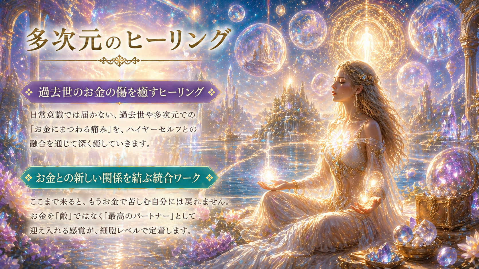 多次元のヒーリング — 過去世のお金の傷を癒すヒーリング／お金との新しい関係を結ぶ統合ワーク